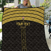 Custom Egypt Football Quilt Yalla Yalla Pharaohs - Black Ver