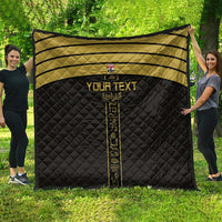 Custom Egypt Football Quilt Yalla Yalla Pharaohs - Black Ver