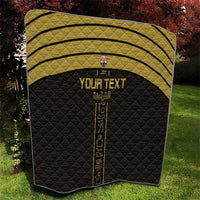 Custom Egypt Football Quilt Yalla Yalla Pharaohs - Black Ver