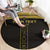 Custom Egypt Football Round Carpet Yalla Yalla Pharaohs - Black Ver