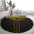 Custom Egypt Football Round Carpet Yalla Yalla Pharaohs - Black Ver