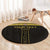 Custom Egypt Football Round Carpet Yalla Yalla Pharaohs - Black Ver