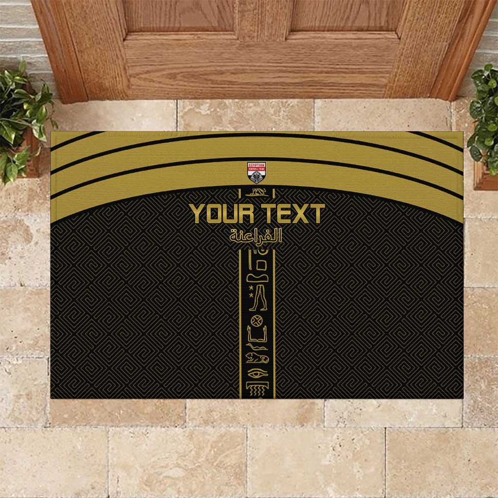 Custom Egypt Football Rubber Doormat Yalla Yalla Pharaohs - Black Ver