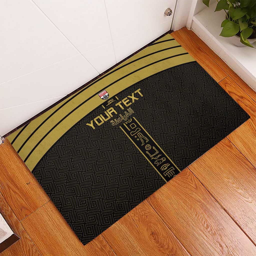 Custom Egypt Football Rubber Doormat Yalla Yalla Pharaohs - Black Ver
