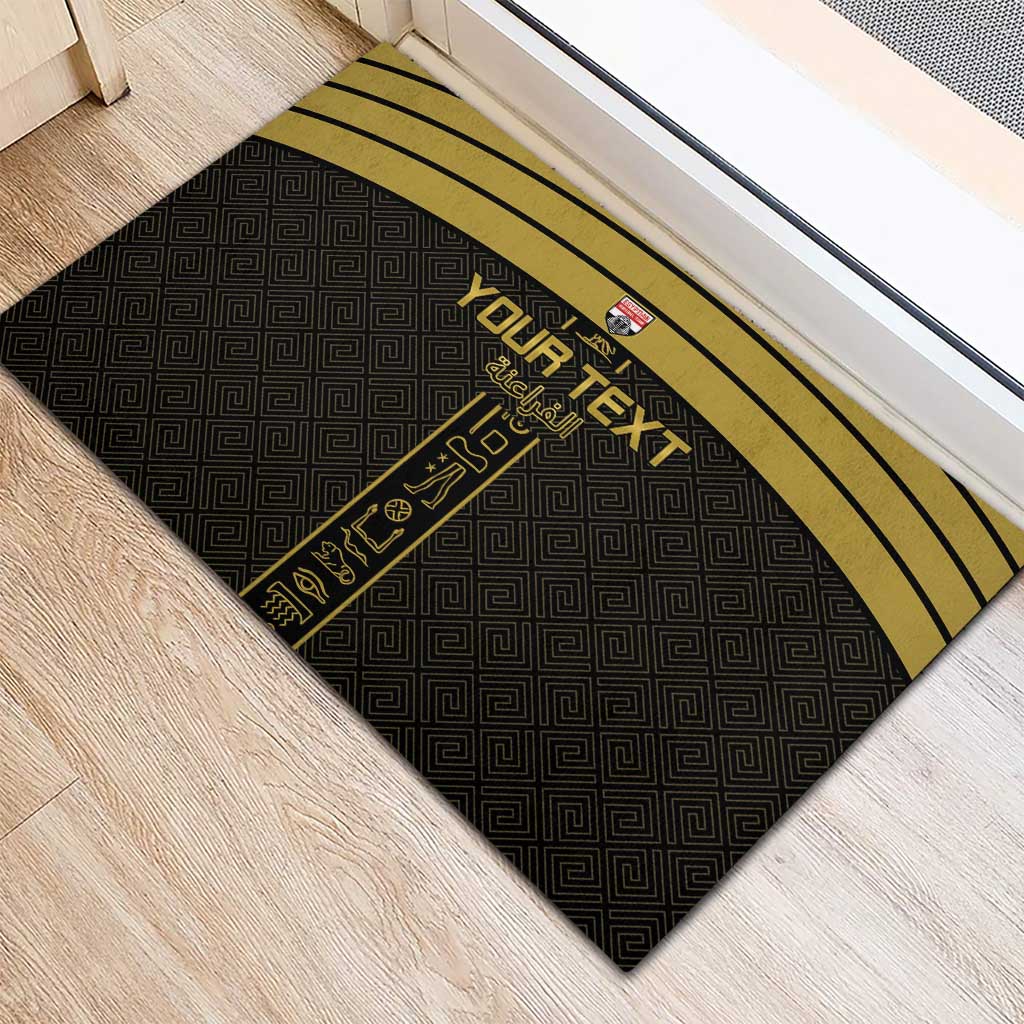 Custom Egypt Football Rubber Doormat Yalla Yalla Pharaohs - Black Ver