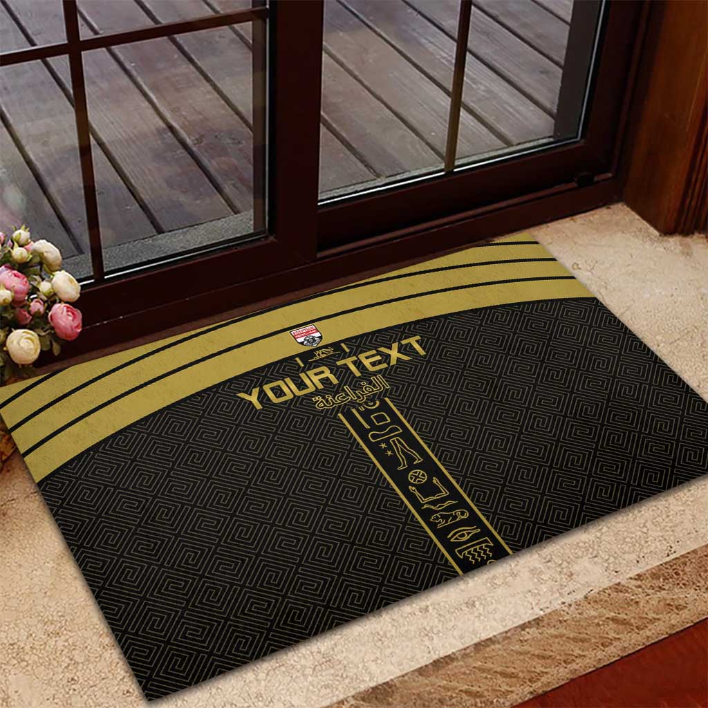 Custom Egypt Football Rubber Doormat Yalla Yalla Pharaohs - Black Ver