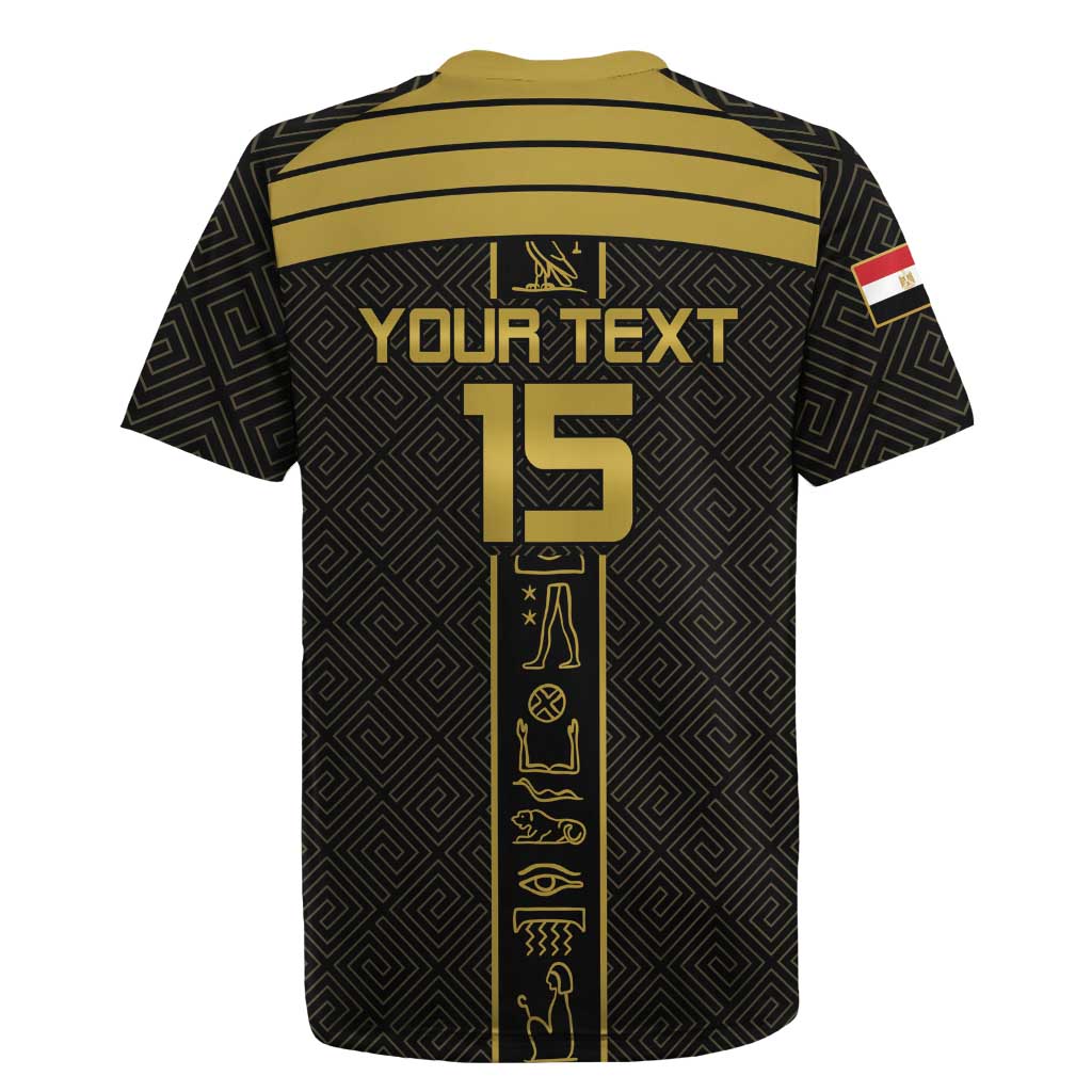 Custom Egypt Football Rugby Jersey Yalla Yalla Pharaohs - Black Ver