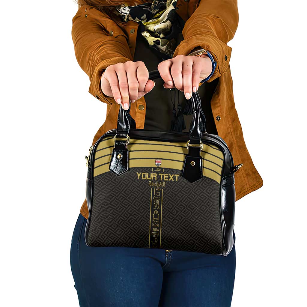 Custom Egypt Football Shoulder Handbag Yalla Yalla Pharaohs - Black Ver