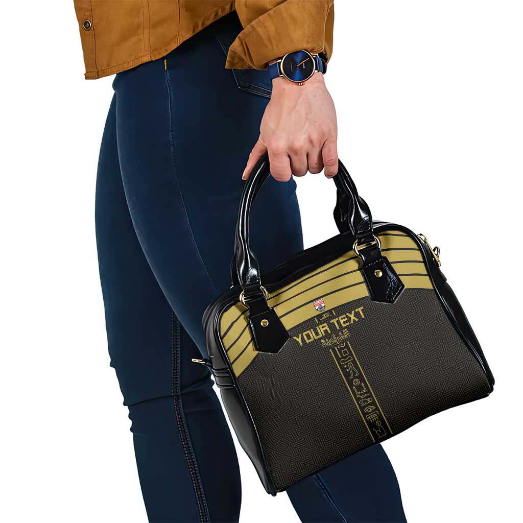 Custom Egypt Football Shoulder Handbag Yalla Yalla Pharaohs - Black Ver