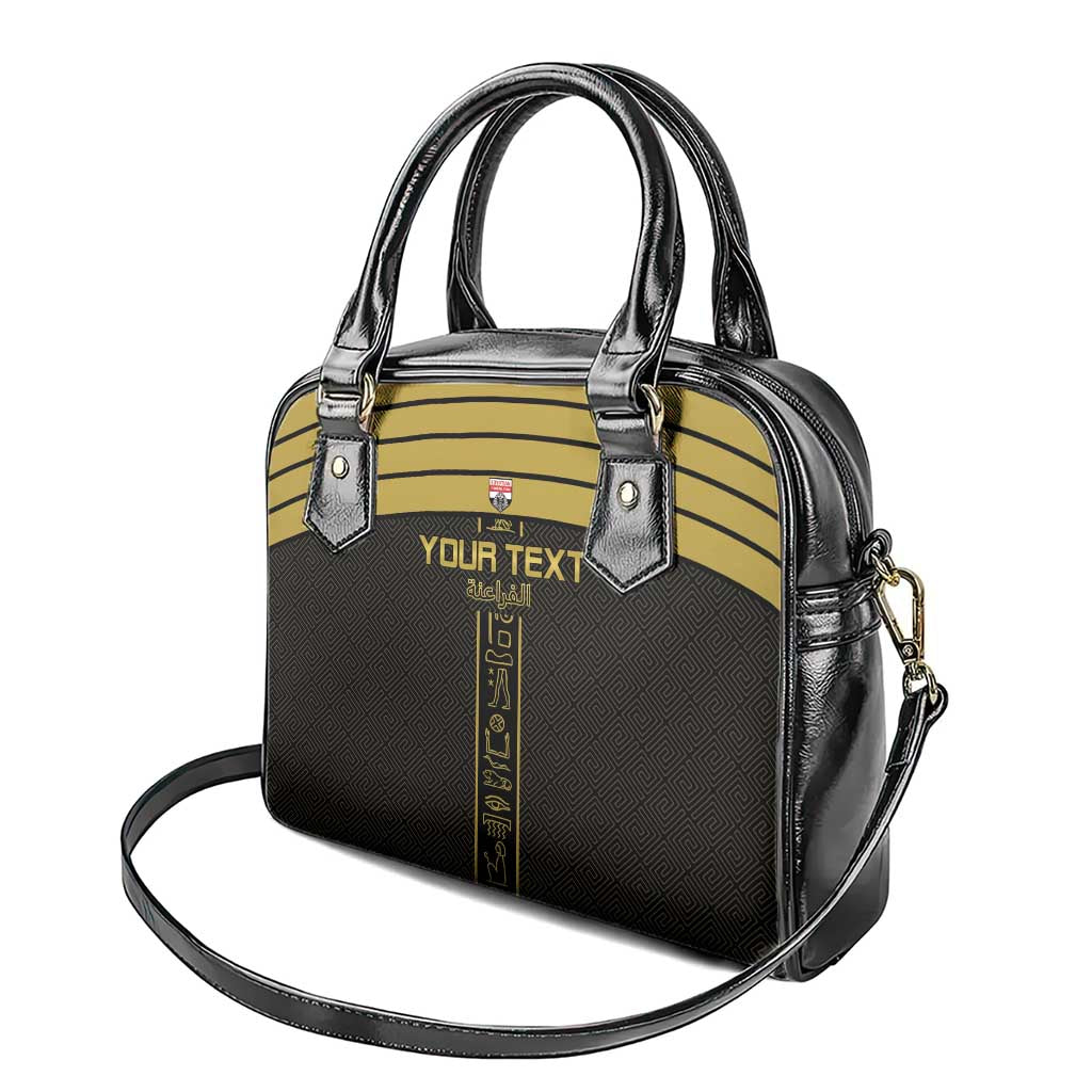 Custom Egypt Football Shoulder Handbag Yalla Yalla Pharaohs - Black Ver