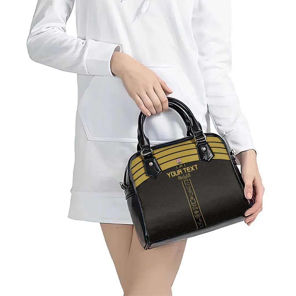 Custom Egypt Football Shoulder Handbag Yalla Yalla Pharaohs - Black Ver