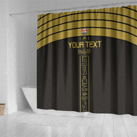 Custom Egypt Football Shower Curtain Yalla Yalla Pharaohs - Black Ver