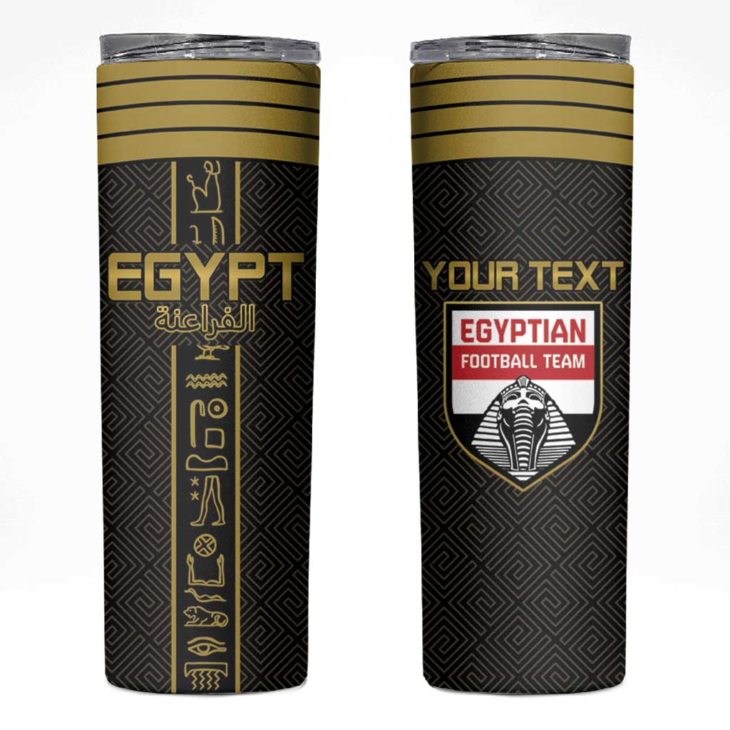 Custom Egypt Football Skinny Tumbler Yalla Yalla Pharaohs - Black Ver