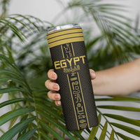 Custom Egypt Football Skinny Tumbler Yalla Yalla Pharaohs - Black Ver