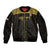 Custom Egypt Football Sleeve Zip Bomber Jacket Yalla Yalla Pharaohs - Black Ver