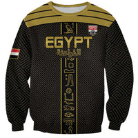 Custom Egypt Football Sweatshirt Yalla Yalla Pharaohs - Black Ver