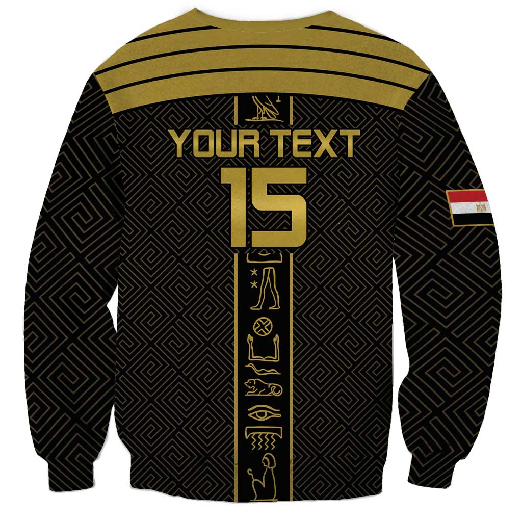 Custom Egypt Football Sweatshirt Yalla Yalla Pharaohs - Black Ver