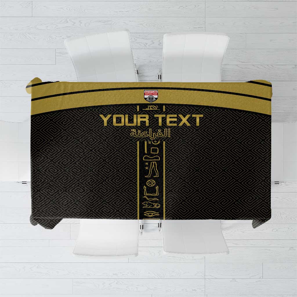 Custom Egypt Football Tablecloth Yalla Yalla Pharaohs - Black Ver
