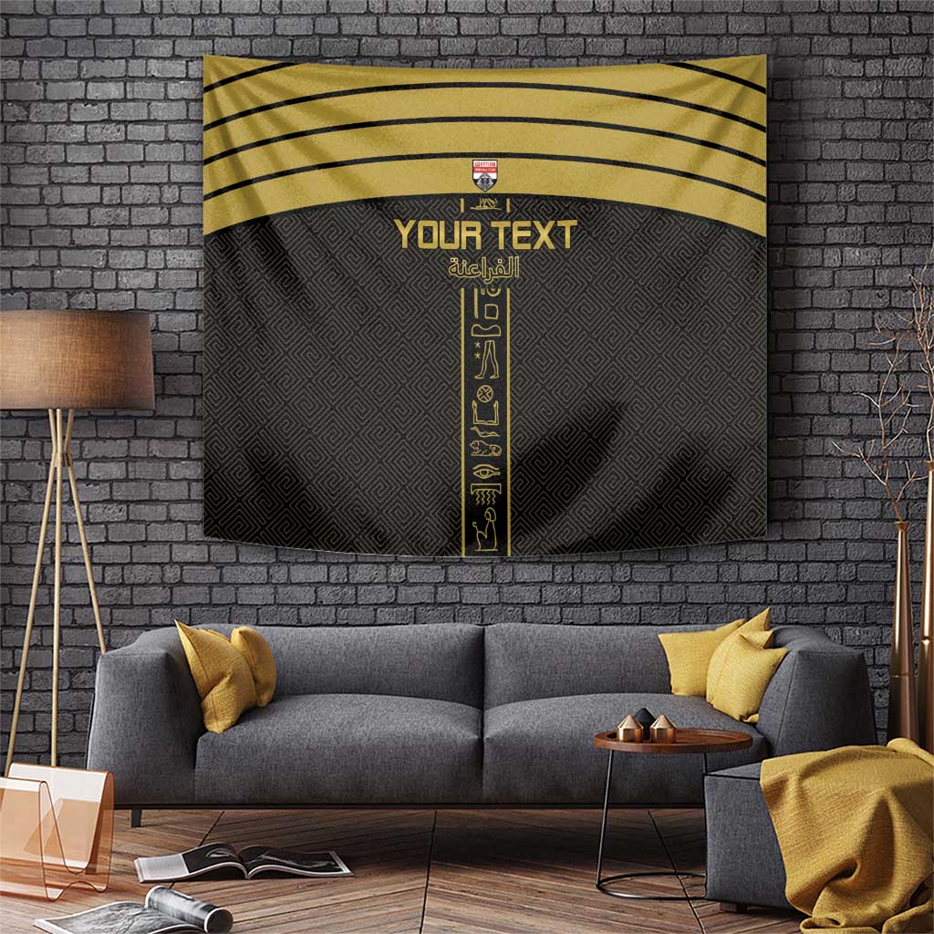 Custom Egypt Football Tapestry Yalla Yalla Pharaohs - Black Ver