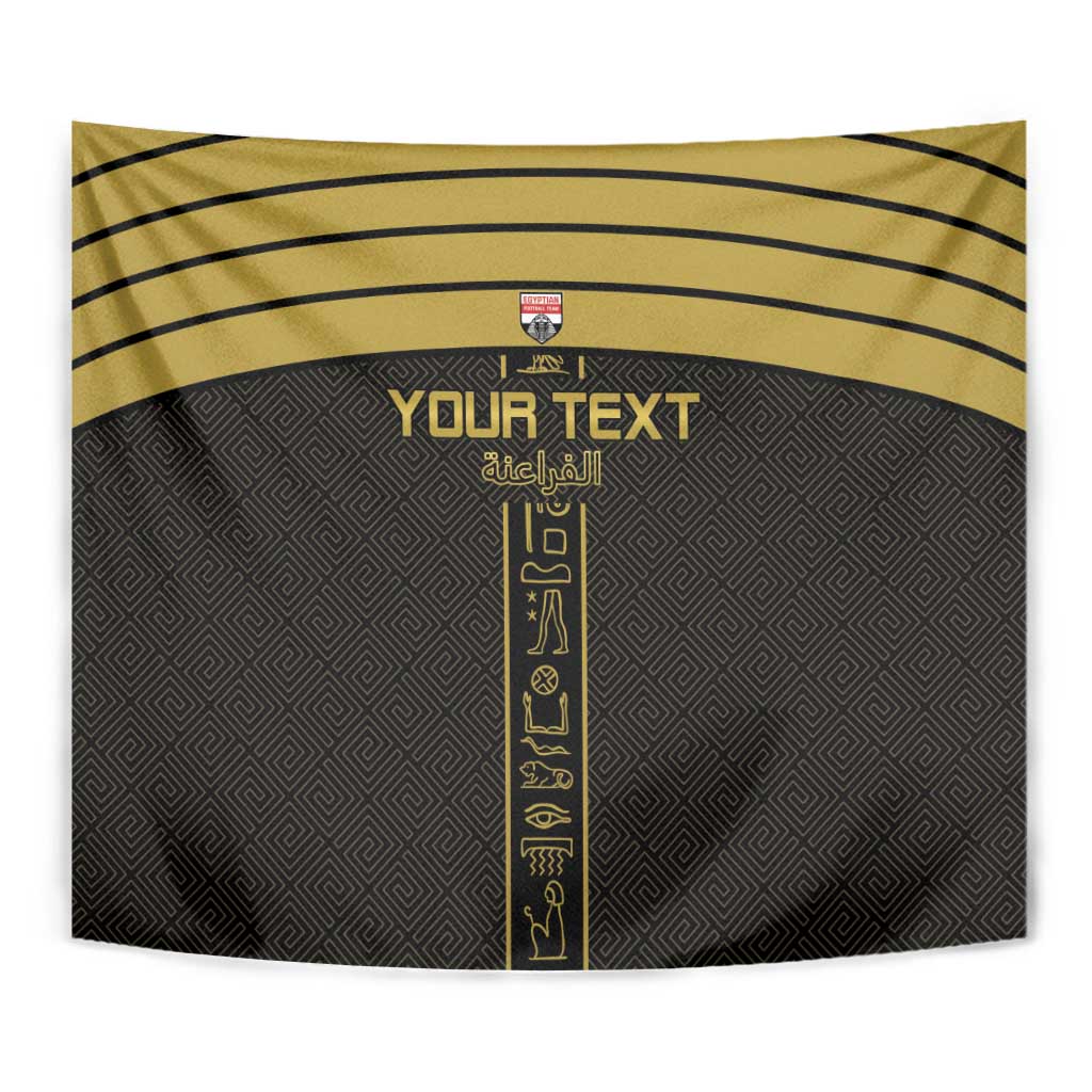 Custom Egypt Football Tapestry Yalla Yalla Pharaohs - Black Ver