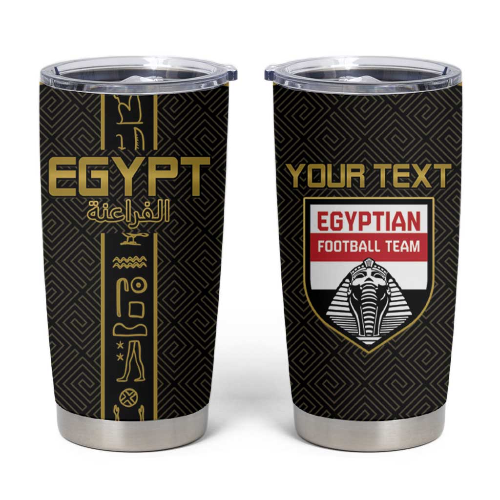 Custom Egypt Football Tumbler Cup Yalla Yalla Pharaohs - Black Ver