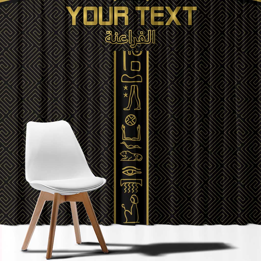Custom Egypt Football Window Curtain Yalla Yalla Pharaohs - Black Ver