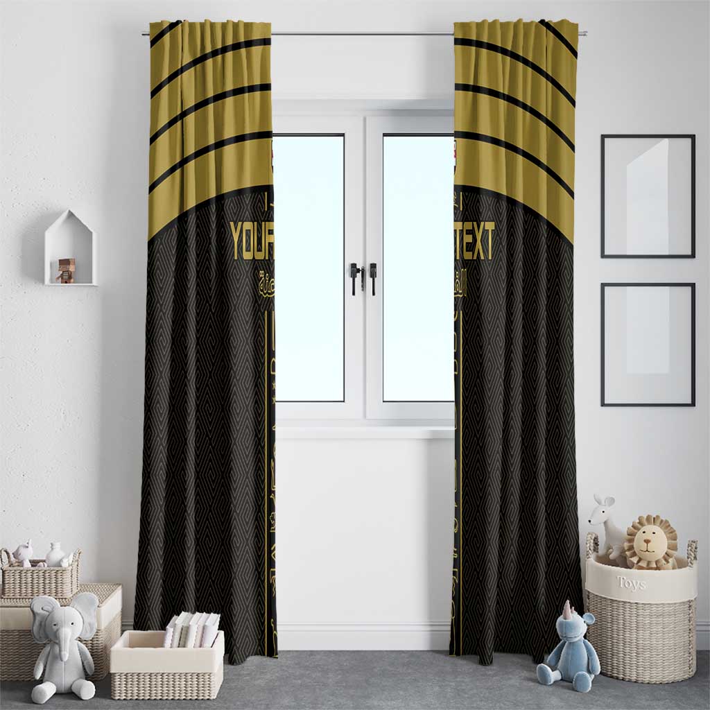 Custom Egypt Football Window Curtain Yalla Yalla Pharaohs - Black Ver