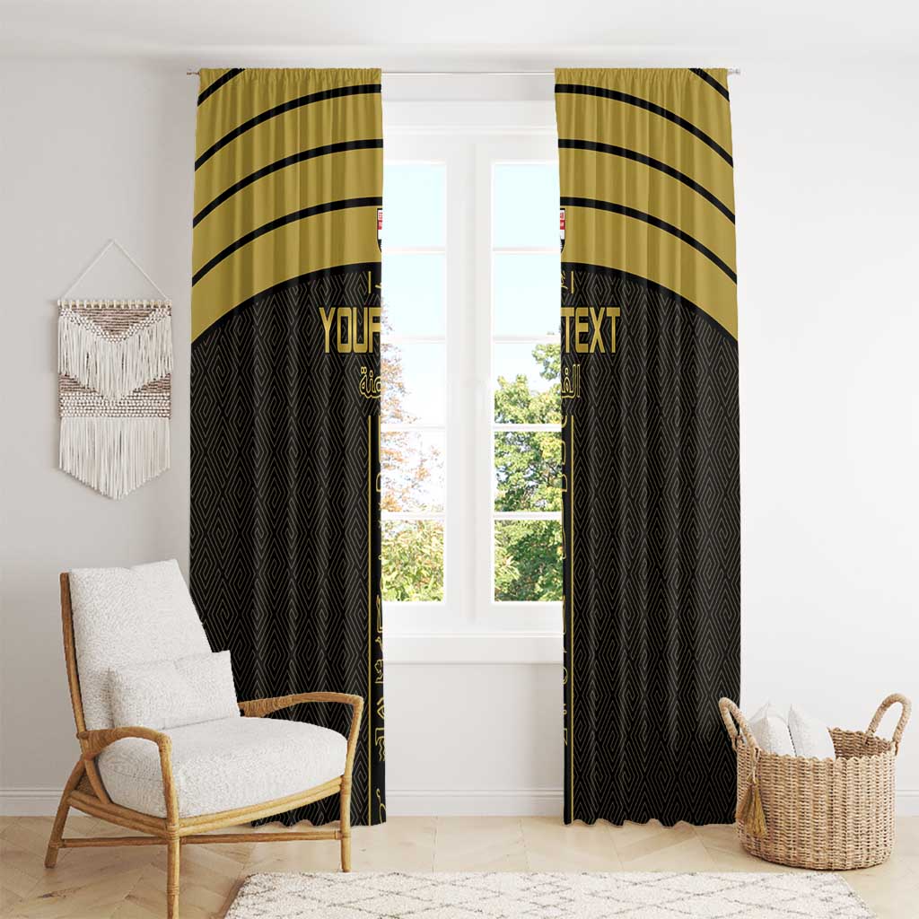 Custom Egypt Football Window Curtain Yalla Yalla Pharaohs - Black Ver