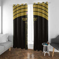 Custom Egypt Football Window Curtain Yalla Yalla Pharaohs - Black Ver