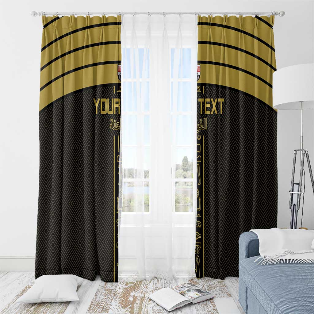 Custom Egypt Football Window Curtain Yalla Yalla Pharaohs - Black Ver