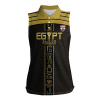 Custom Egypt Football Women Sleeveless Polo Shirt Yalla Yalla Pharaohs - Black Ver