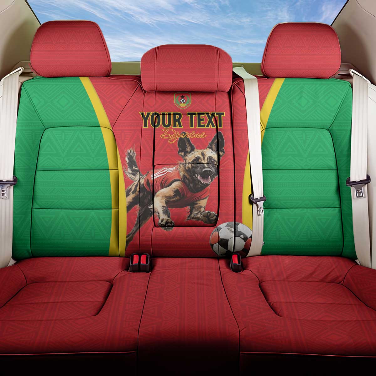 Custom Guinea-Bissau Football Back Car Seat Cover Vamos Djurtus