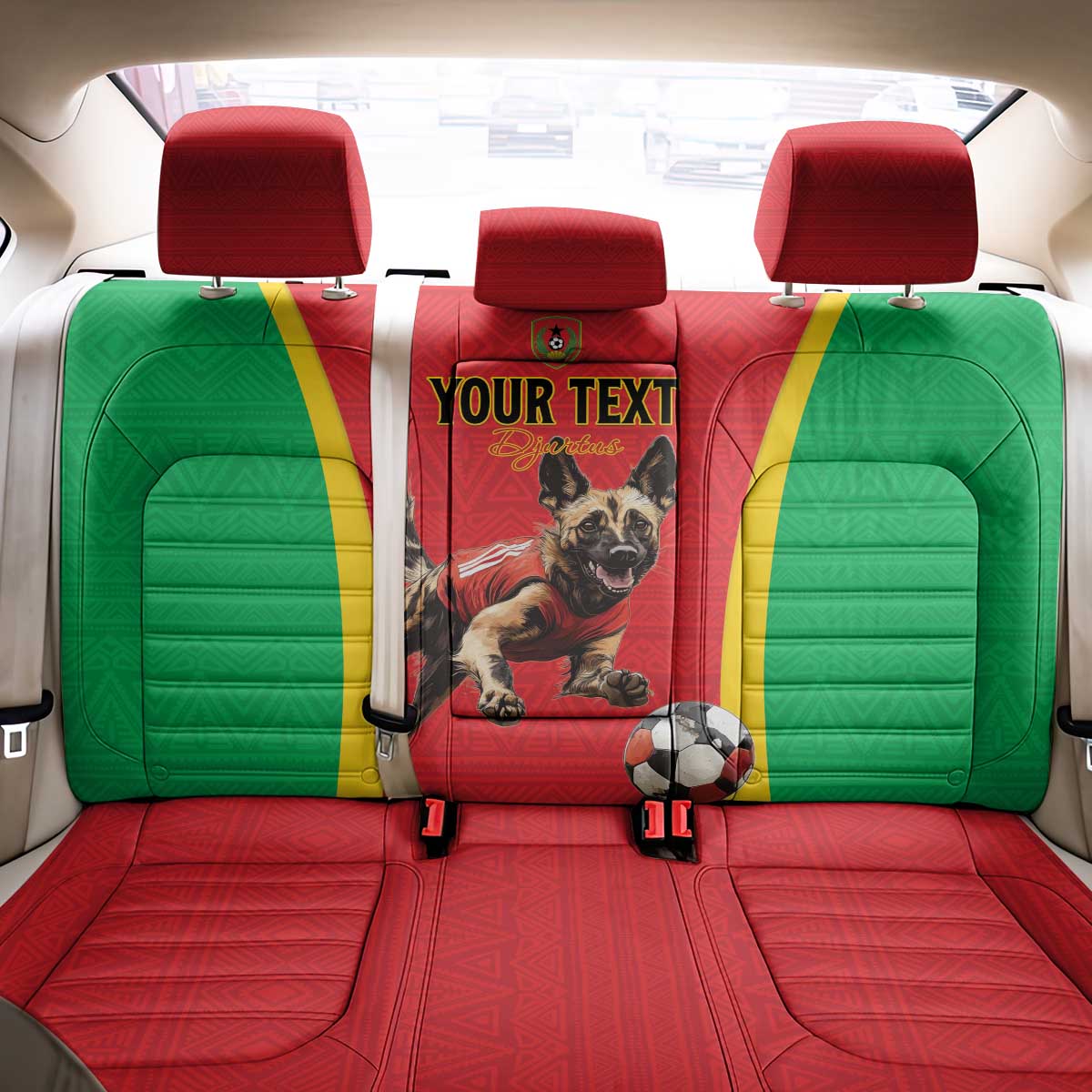 Custom Guinea-Bissau Football Back Car Seat Cover Vamos Djurtus