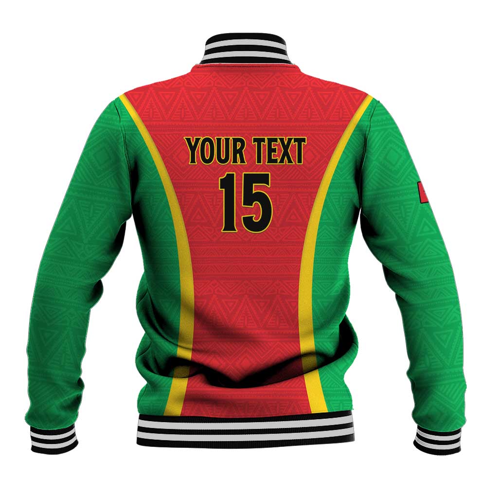 Custom Guinea-Bissau Football Baseball Jacket Vamos Djurtus