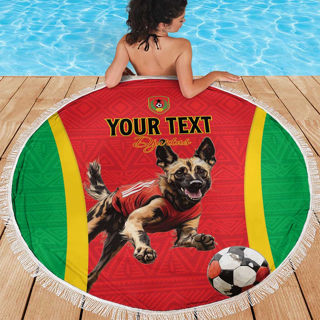 Custom Guinea-Bissau Football Beach Blanket Vamos Djurtus