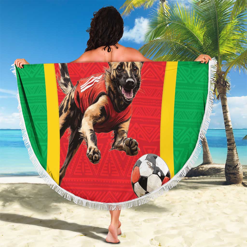 Custom Guinea-Bissau Football Beach Blanket Vamos Djurtus