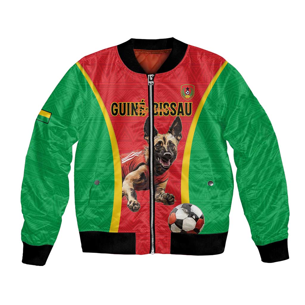 Custom Guinea-Bissau Football Bomber Jacket Vamos Djurtus