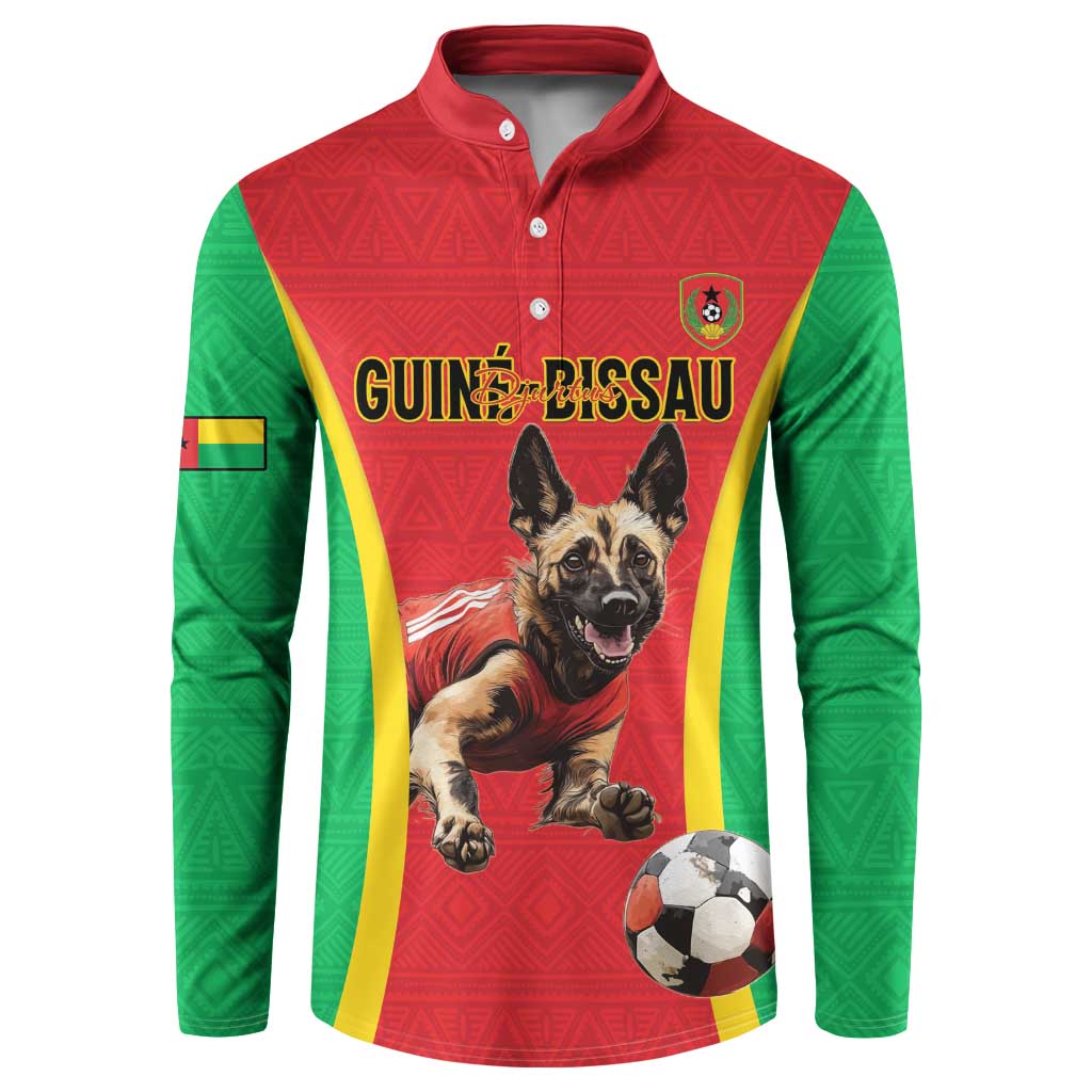 Custom Guinea-Bissau Football Button Sweatshirt Vamos Djurtus