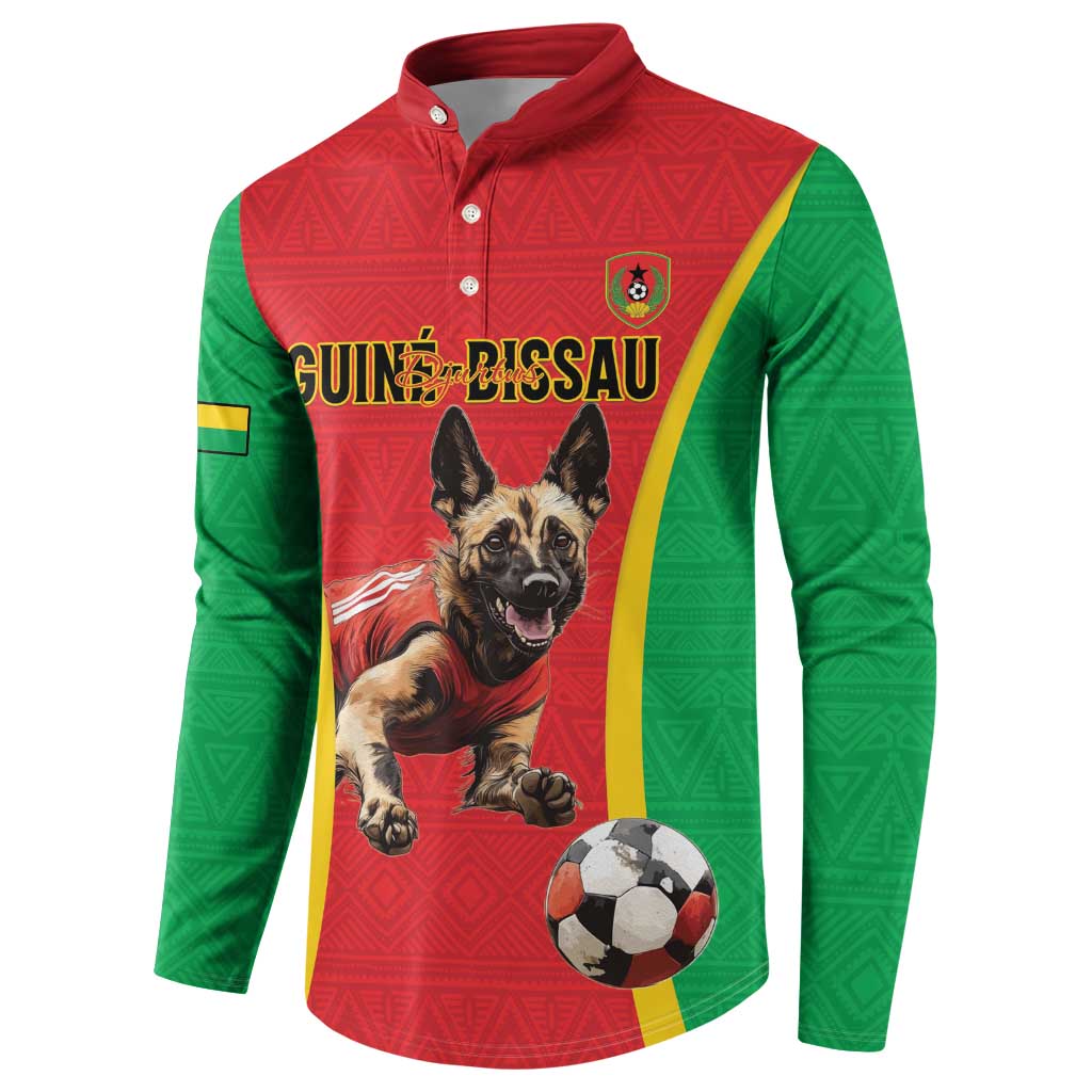 Custom Guinea-Bissau Football Button Sweatshirt Vamos Djurtus