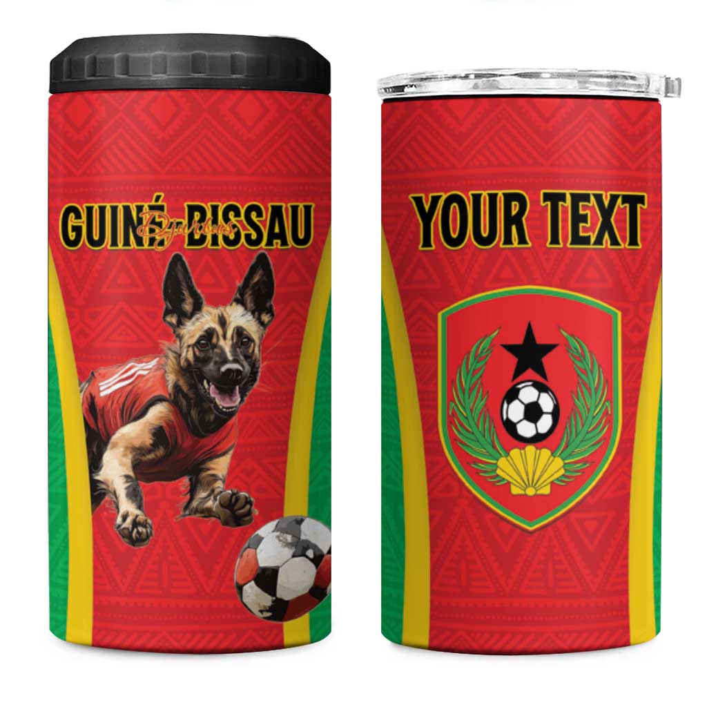 Custom Guinea-Bissau Football 4 in 1 Can Cooler Tumbler Vamos Djurtus