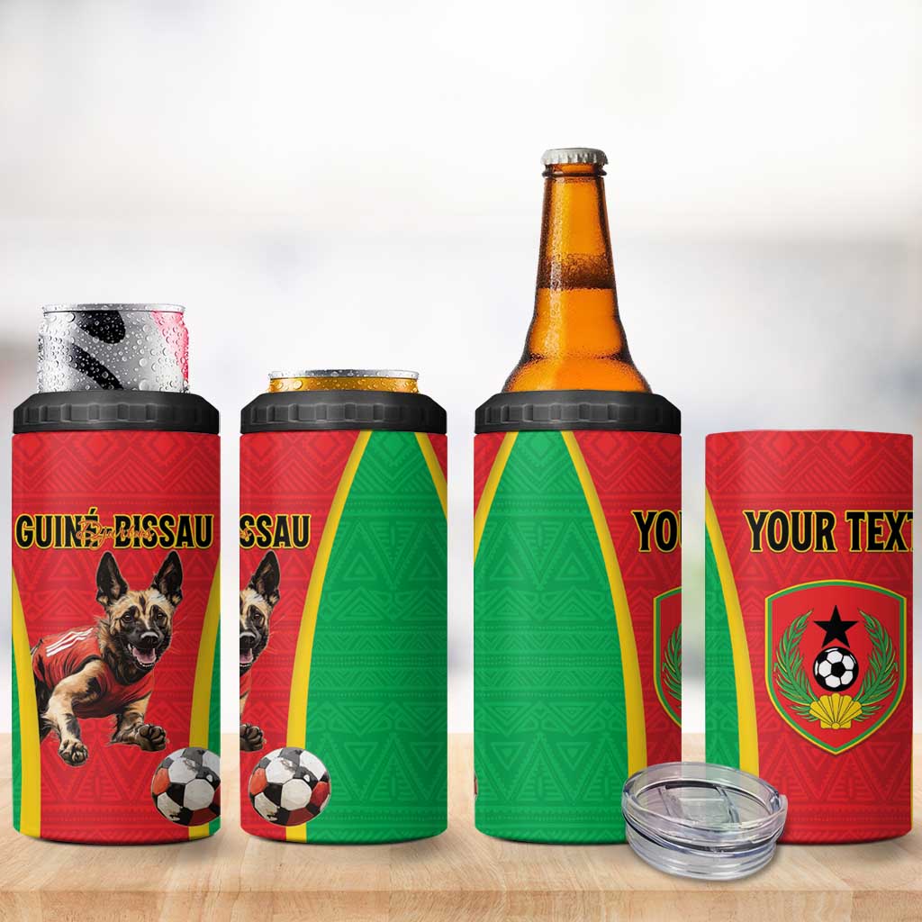 Custom Guinea-Bissau Football 4 in 1 Can Cooler Tumbler Vamos Djurtus
