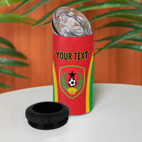 Custom Guinea-Bissau Football 4 in 1 Can Cooler Tumbler Vamos Djurtus