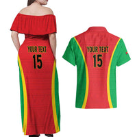 Custom Guinea-Bissau Football Couples Matching Off Shoulder Maxi Dress and Hawaiian Shirt Vamos Djurtus