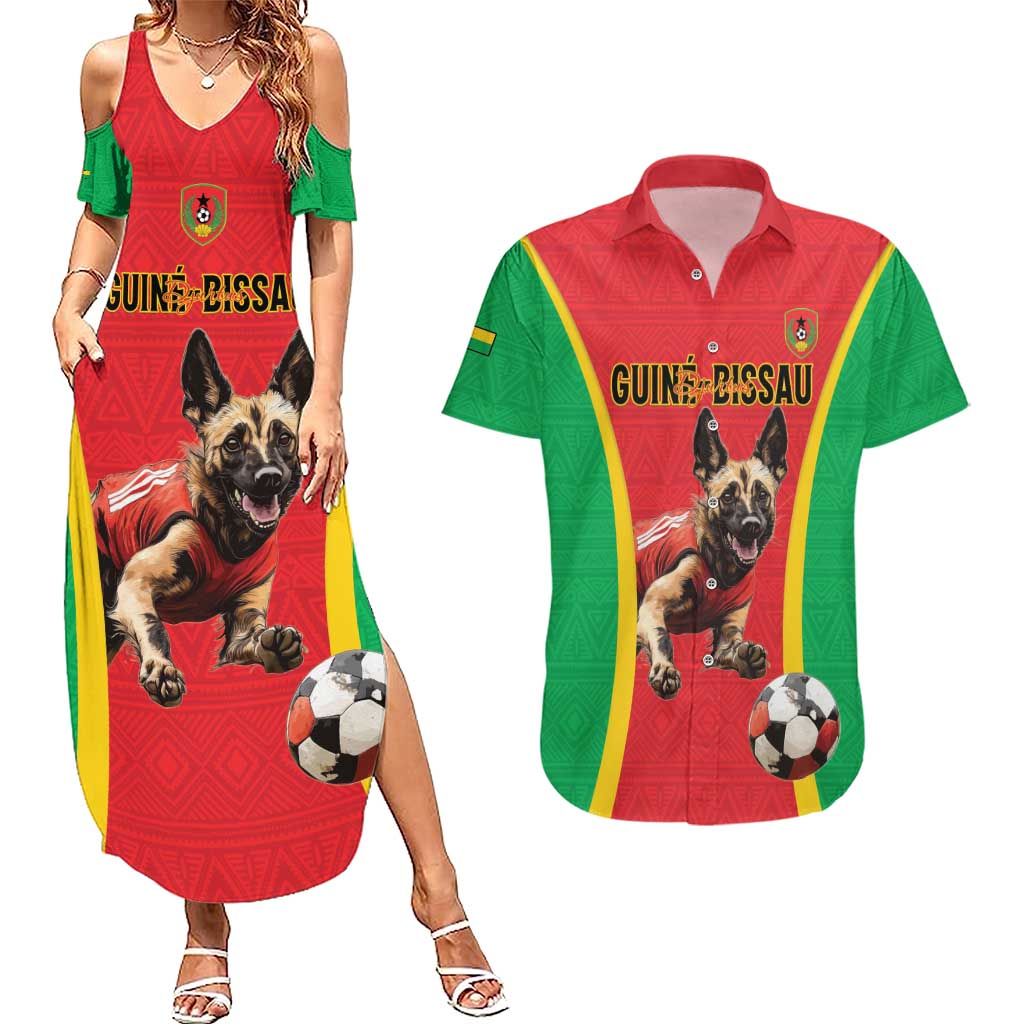 Custom Guinea-Bissau Football Couples Matching Summer Maxi Dress and Hawaiian Shirt Vamos Djurtus