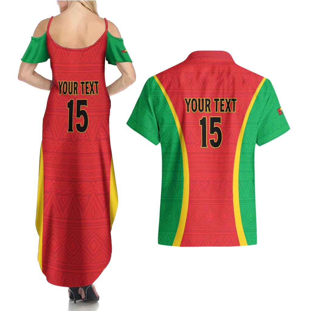 Custom Guinea-Bissau Football Couples Matching Summer Maxi Dress and Hawaiian Shirt Vamos Djurtus