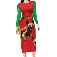 Custom Guinea-Bissau Football Family Matching Long Sleeve Bodycon Dress and Hawaiian Shirt Vamos Djurtus