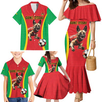 Custom Guinea-Bissau Football Family Matching Mermaid Dress and Hawaiian Shirt Vamos Djurtus