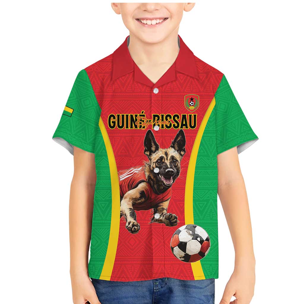 Custom Guinea-Bissau Football Family Matching Mermaid Dress and Hawaiian Shirt Vamos Djurtus