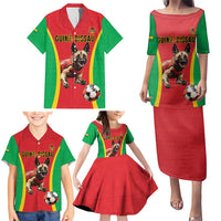 Custom Guinea-Bissau Football Family Matching Puletasi and Hawaiian Shirt Vamos Djurtus