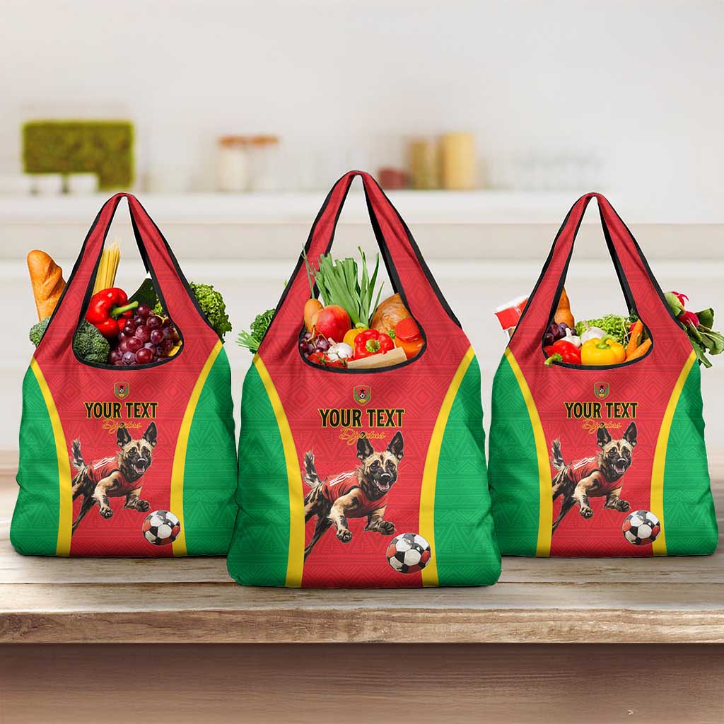 Custom Guinea-Bissau Football Grocery Bag Vamos Djurtus